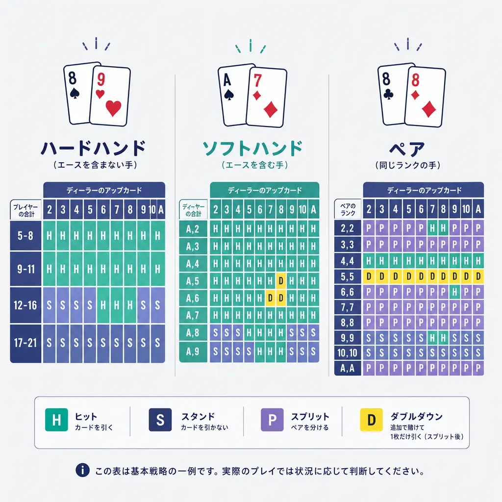 ベーシックストラテジーとは何か - ブラックジャック ベーシックストラテジー 表と覚え方